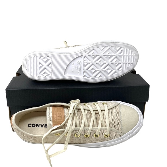 đź’–MEGA SALEđź’–Converse CTAS Lift Platform Low Beige Women's 9 Mesh Canvas 560655C - Picture 3 of 8